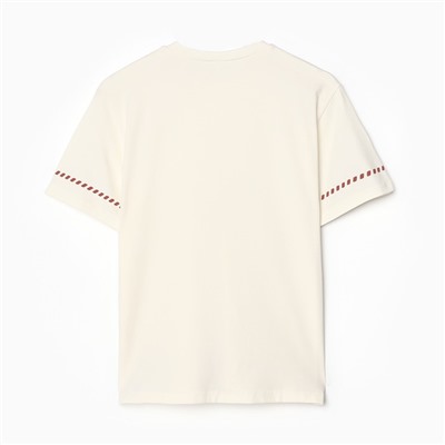 Футболка женская с красным кантом Basic line, молочная, размер 52