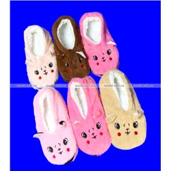 6 ПАР - Носки-тапочки с мехом Мордочки ЖЕНСКИЕ № 2