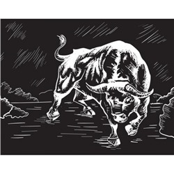 Гравюра 20х25,5 см SGHK №36 "Бык" (серебро) Hobbius