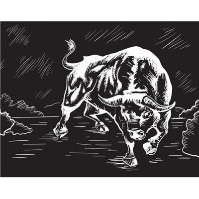 Гравюра 20х25,5 см SGHK №36 "Бык" (серебро) Hobbius