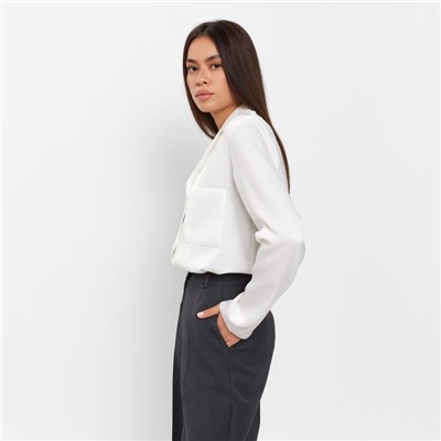 Блуза женская шелковая MIST: Classic Collection, размер 50, цвет экрю