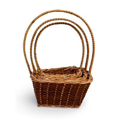 Корзина плетёная для хранения, квадратная, набор 3 шт., лоза, кукуруза