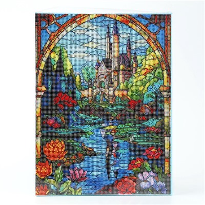 Алмазная мозаика с полным заполнением на холсте с подрамником «Замок», 30×40 см