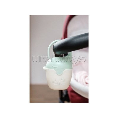 Контейнер для соски-пустышки "Слоник", с пустышкой, зеленый