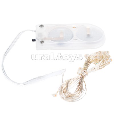 Электрогирлянда Роса 2 м, 20 ламп, на батарейках, цветная