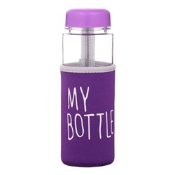 Бутылка для воды My bottle, 500 мл, 19.5×6 см, чехол в комплекте, фиолетовая