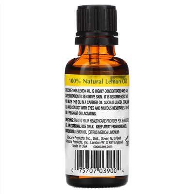 Cococare, Citrus Medica Limonum, 100% натуральное лимонное масло, 30 мл (1 жидк. унция)