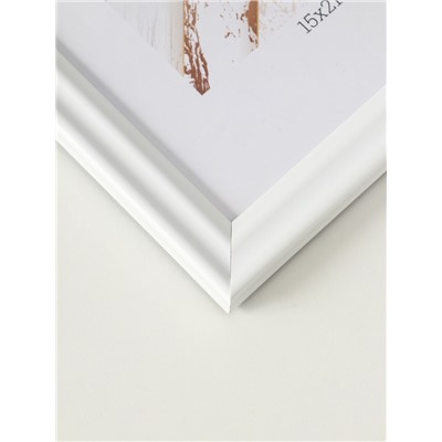 Фоторамка для фото 15×21 см «МИРАМ», пластик, белый, (пластиковый экран)