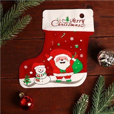 Пакет подарочный новогодний, с zip - lock застежкой, 10×15.5 см