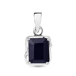 Подвеска, 1 сапфир корунд октагон 7х9 2.62ct, Заира