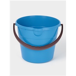 Ведро хозяйственное со сливом, 10 л, d=28 см, h=24 см, пластик, голубое
