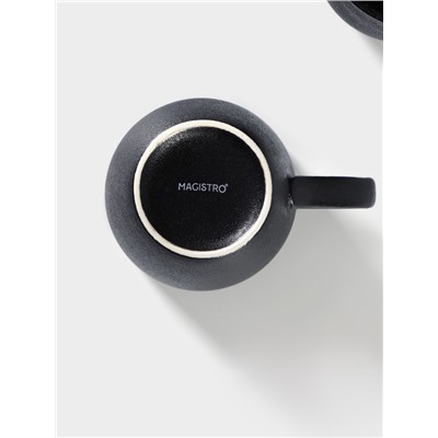 Кружка Magistro Carbon, 380 мл, фарфор, чёрная