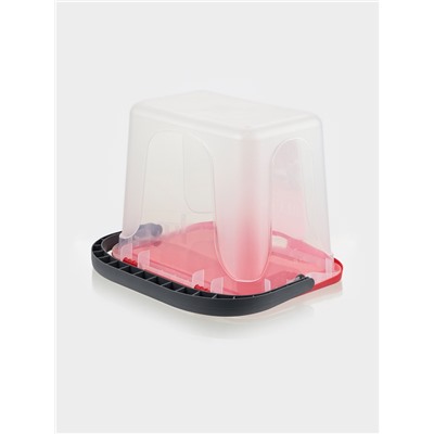 Контейнер для шашлыка c ручкой BEROSSI Leto, 6 л, пластик, прозрачный, крышка красная