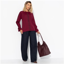 Свитшот комбинированный с кружевом, Приз зрительских симпатий (бордовый)