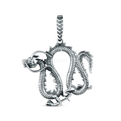 Подвеска из чернёного серебра - Дракон 925 пробы ПДр-005о