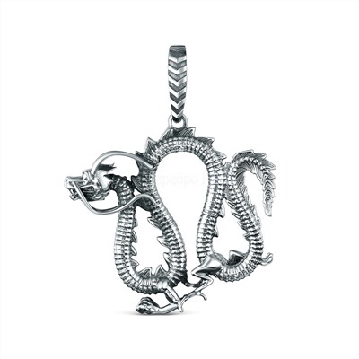 Подвеска из чернёного серебра - Дракон 925 пробы ПДр-005о