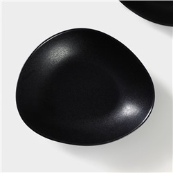 Тарелки глубокие Magistro Carbon, 17,5×15 см, набор 2 шт, фарфор, чёрные