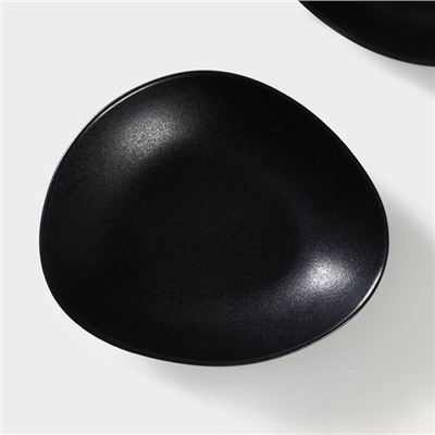 Тарелки глубокие Magistro Carbon, 17,5×15 см, набор 2 шт, фарфор, чёрные
