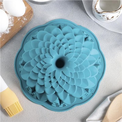 Форма для выпечки Доляна «Хризантема», силикон, 22×7.5 см, цвет МИКС