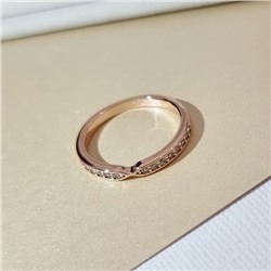 Кольцо ювелирная бижутерия коллекция "Дубай", покрытие позолота, вставка: фианиты, цвет: прозрачный, 16 р, арт.219.413-16