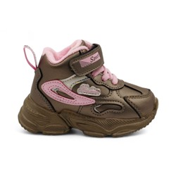 Кроссовки детские высокие С8666-11 бронзовые