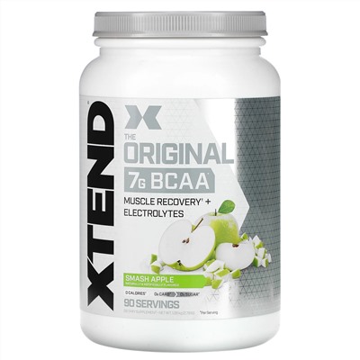 Xtend, The Original, 7 г аминокислот с разветвленной цепью (BCAA), со вкусом яблока, 1,26 кг (2,78 фунта)