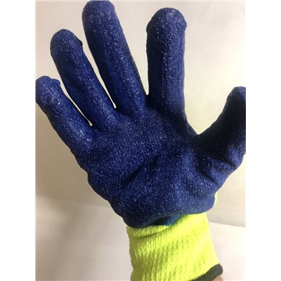 Перчат.ТЁПЛЫЕ ЗЕЛЁН.с СИНЕМ ОБЛ.10п