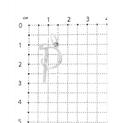 Подвеска-буква из серебра с фианитами родированная - Р 925 пробы б-0001р