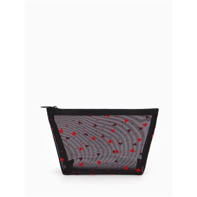 Косметичка женская Little love, с рисунком, на молнии, чёрная