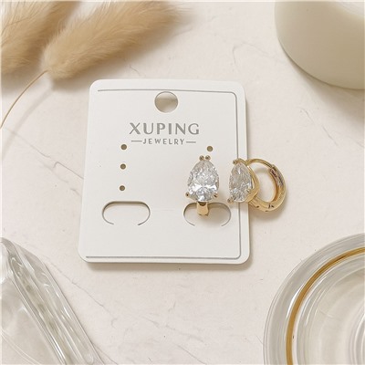 Серьги коллекция "Xuping" покрытие позолота, вставка: фианит, цвет: прозрачный, арт.004.013