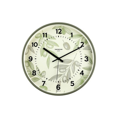 Часы настенные классические «Цветы», d=30.5 см, зелёные