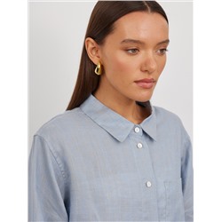 Рубашка короткая  S021_BBMNG/Бежево-голубой меланж