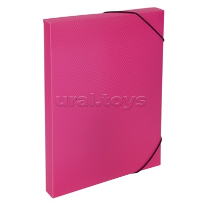 Короб архивный пластиковый A4 30 мм эффект 3D розовый Prisma neon