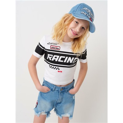 Шорты текстильные джинсовые для девочек