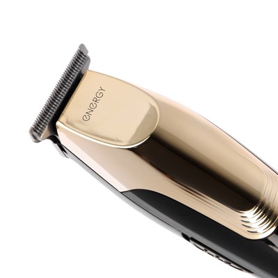 Машинка для стрижки Energy EN-748, 3 Вт, 0.5/1/1.5 мм, нержавеющая сталь, АКБ, чёрно-золотистая