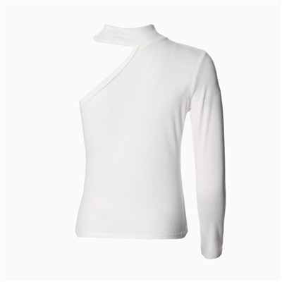 Лонгслив на одно плечо женский, белый, размер 44