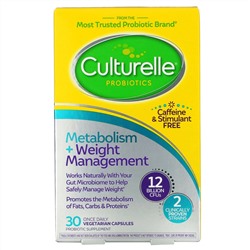 Culturelle, пробиотики для здорового метаболизма и коррекции веса, 12 млрд КОЕ, 30 вегетарианских капсул
