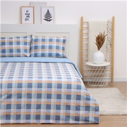 Постельное бельё 2-спальное LoveLife Square blue, сатин