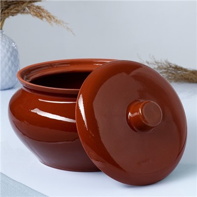 Жаровня Кунгурская керамика «Стандарт», 3 л, керамика, коричневая