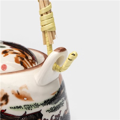 Чайник заварочный «Пейзаж», 600 мл, с металлическим ситом, керамика