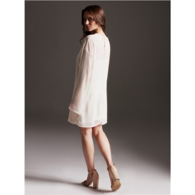 Платье мини женское с подкладом MINAKU: Casual Collection, белое, размер 44