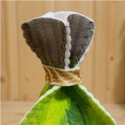 Шапка для бани и сауны с принтом «Банный веник», войлок, зелёная