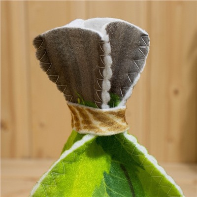 Шапка для бани и сауны с принтом «Банный веник», войлок, зелёная