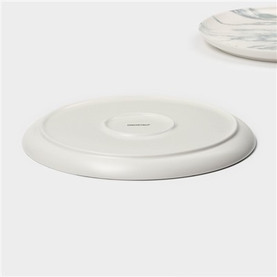 Тарелки Magistro Real Marble, d=26 см, набор 2 шт., фарфор, белые