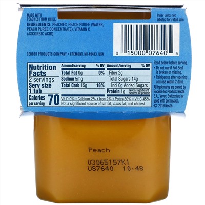 Gerber, Peach, Sitter, 2 Pack, 4 oz (113 g) Each