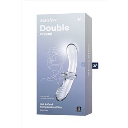 Прозрачный двусторонний стеклянный фаллоимитатор Satisfyer Double Crystal - 19,5 см.