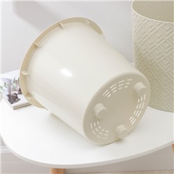 Кашпо для цветов со вставкой «Этна», 9.5 л, d=28 см, h=27 см, белое