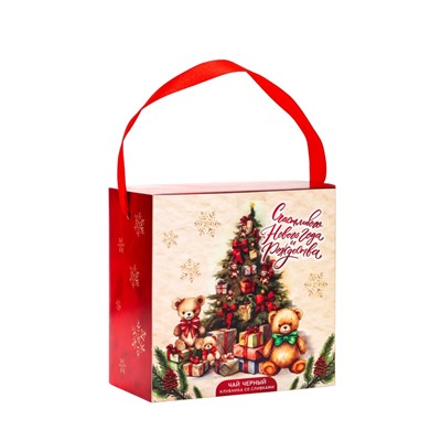 Чай новогодний чёрный «Счастливого Нового года и Рождества», со вкусом клубники со сливками, 50 г