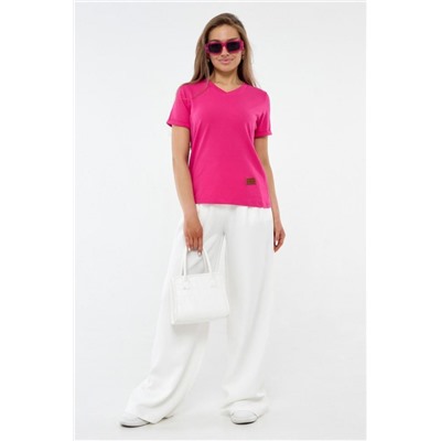 Футболка женская с v-образной горловиной РИФУТЖЕН (Фуксия)