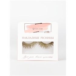 Ресницы накладные «Сияй», с блёстками, 14 мм, без клея, золотистые